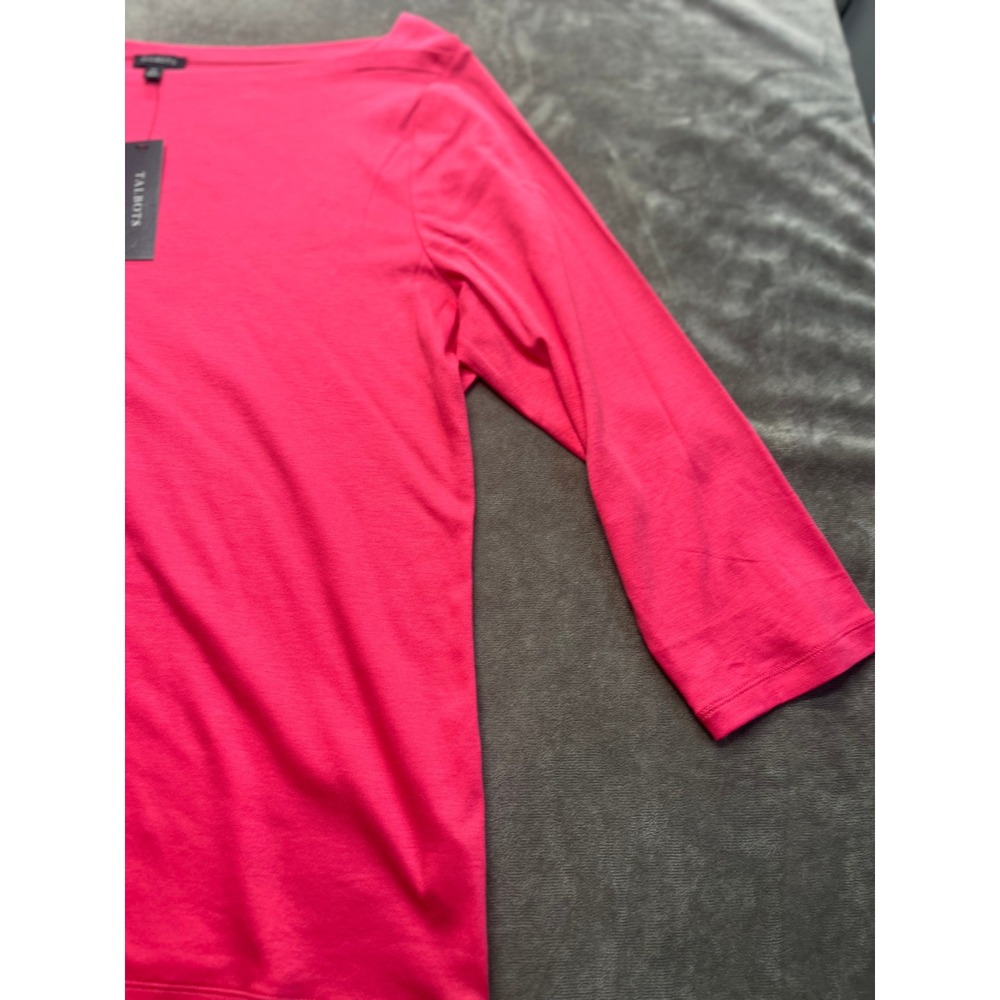 Talbots Womens Pink Boatneck Long Sleeve Knit Top XL NWT 37441391 - Picture 2 of 6